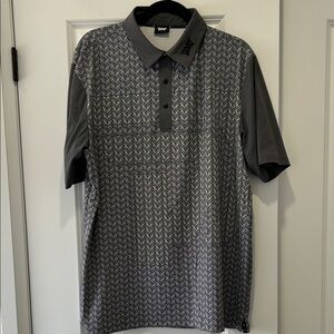 PXG Men’s Charcoal Gray Cactus Patterned Performance Polo